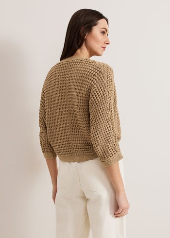 Phase Eight Isobell Lurex Shurg Knitwear Gold Australia | IV5049236